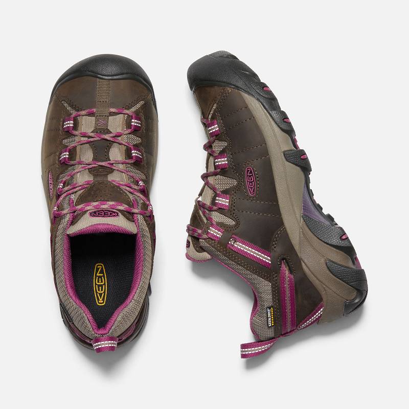 Keen Targhee II Waterproof Wanderschuhe Damen DE-84176 Canteen/Boysenberry - Keen Damenschuhe Braun